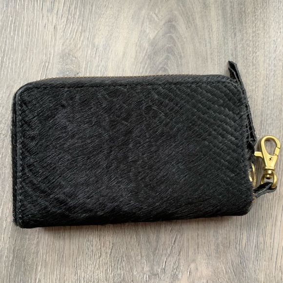 Reptile Embossed Calf Hair Small Wallet - Picture 4 of 6